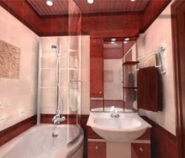 Пример готового дизайна небольшой ванной комнаты 2